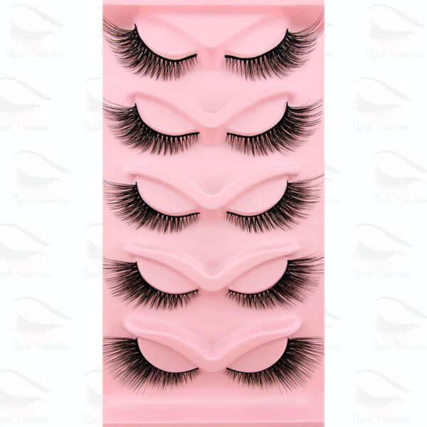 5 Pares de Pestañas Ojo de Gato Volumizada 15mm