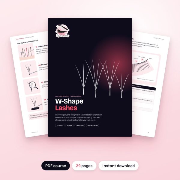 W-Shape Lashes Guide PDF Lash Canarias W-Shape Lashes Guide PDF: cover and inside pages